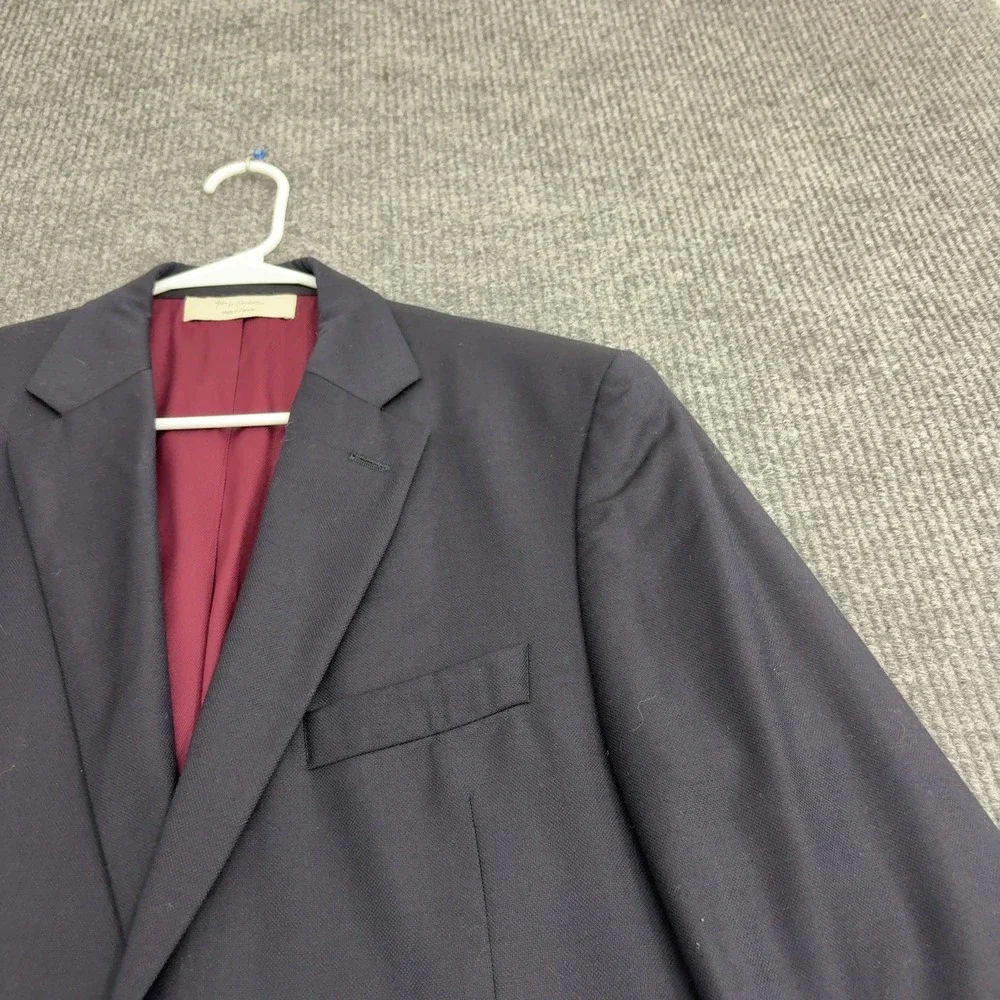 John W Nordstrom Suit Jacket Mens 42R Navy Wool Professional Classic Style